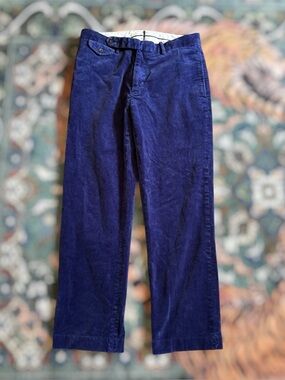 Vintage 90s Polo Ralph Lauren Suffield Corduroy Pants Royal Blue 32x30 Preppy
